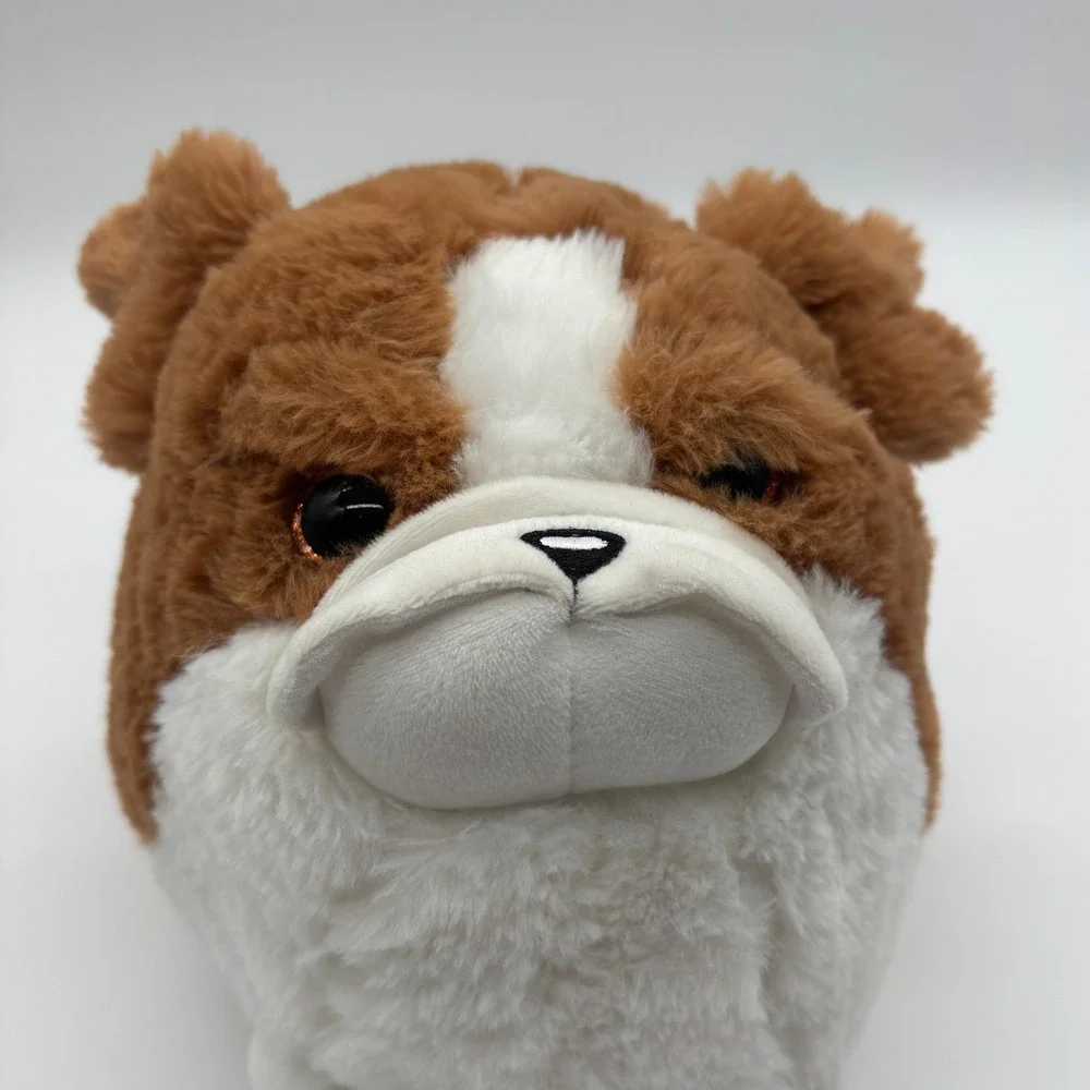 Cute Squishy Bulldog Plush Toy‎ Soft Stuffed Animal Brown White Kid Gift
